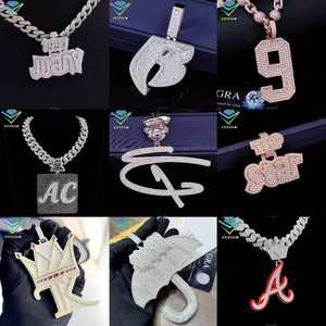 Colgante personalizado con diamantes de moissanita VVS, colgante y amuleto con incrustaciones de diamantes, chapado en oro sobre plata de ley 925, pasa la prueba del diamante, estilo hip-hop. - Product Image 5