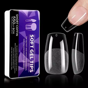 550 Pezzi Extension <span class=keywords><strong>Unghie</strong></span> in Morbido Gel a Copertura Totale, Corte e Lunghe a Mandorla, Tip Finte Press on per Applicazione sulle Dita, Prodotti di Bellezza - Product Image 1