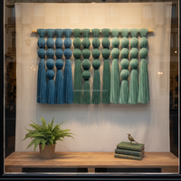 Grande Tapisserie Murale Macramé Sphérique Colorée et Magnifique avec Franges pour une Maison Confortable