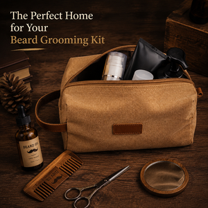 Sac de toilette de voyage pour <span class=keywords><strong>homme</strong></span> en <span class=keywords><strong>cuir</strong></span> et toile avec logo personnalisé, fabriqué à Guangzhou, pour rasage et soins masculins - Product Image 3
