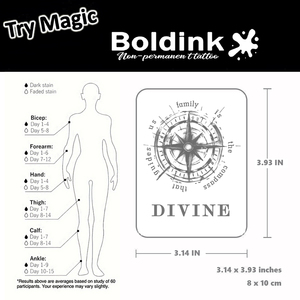 <span class=keywords><strong>Tatouage</strong></span> au stylo à encre Jagua, motif boussole nautique réaliste, personnalisé, résistant à l'eau, longue durée (2 semaines), encre à base de jus. - Product Image 5