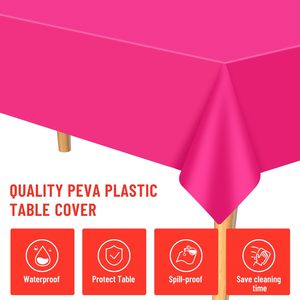 Copertura del tavolo in plastica multicolore rettangolo tovaglia da Picnic per compleanno Baby Shower festa di nozze casa cucina pranzo natale - Product Image 3