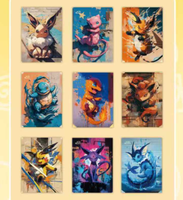 Cartes de collection Junyi Culture Pokemoned Polaroids Tear Fun Cards, personnages d'anime Pikachu, Charizard, Eevee, cadeaux pour enfants
