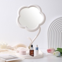Miroir de Maquillage Portable en Plastique Argenté Tournesol pour Étudiant, Table de Maquillage, Coiffeuse, Beauté, Princesse, Usage Domestique