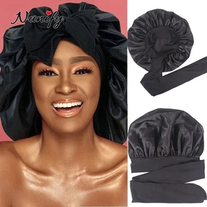 <span class=keywords><strong>Bonnet</strong></span> de nuit en satin ajustable pour cheveux longs, avec logo personnalisé, pour séchage rapide, pour femmes, vente en gros - Product Image 6