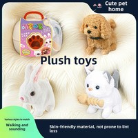 Jouets en peluche animaux mignons vente en gros de jouets en peluche électroniques réalistes de simulation interactive chat chien lapin pour bébés