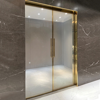Puerta corredera automática de levitación magnética para restaurante, puerta de cristal inteligente conmutable, puerta de bolsillo corredera Interior