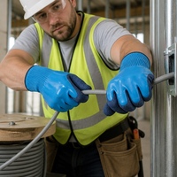 Gants de travail de sécurité pour la construction, la logistique, le jardinage, les travaux de réparation, gants en latex à revêtement ondulé antidérapants et imperméables pour hommes