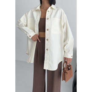 Camisa vaquera extragrande con botones para mujer, cómoda y elegante - Product Image 2