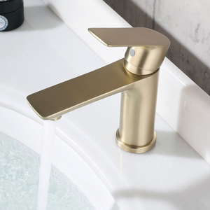 Robinet mélangeur chaud/froid de luxe en acier inoxydable 304 pour lavabo de salle de bain, finition or moderne, à poser sur le comptoir, avec cartouche céramique, modèle LT-02, personnalisable - Product Image 5