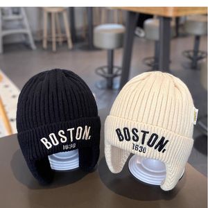 Bonnet tricoté Boston Earflap pour enfants, chapeau d'hiver chaud coupe-vent unisexe de 1 à 4 ans - Product Image 3