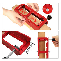 Kit de gabarit pour charnières de porte en alliage d'aluminium, compatible avec les routeurs, gabarit réglable pour mortaise et tenon