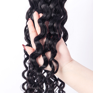 Extensions de cheveux humains au crochet Miracle Knots, ondulées, légères, sans nœuds, invisibles, effet plume, pré-séparées, faites à la main - Product Image 3