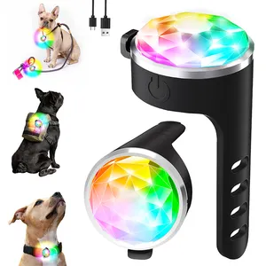 Nuit marche IPX5 étanche Rechargeable collier pour animaux de compagnie lumières nuit Clip sur chien harnais lumière de sécurité pendentif LED chien lumières
