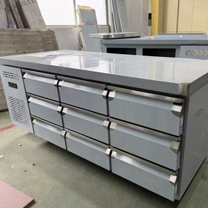 High Quality 9 Drawer Stainless Steel Kitchen Fridge 201 Single-Temperature Table Top Cabinet <b>Freezer</b> With Sliding Drawers D-0.4 - Product Image 1