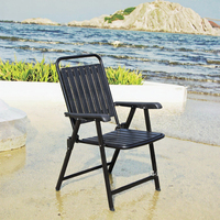 Accoudoirs de chaise pliante robustes siège de bande métallique étanche pour jardin intérieur extérieur Camping école parc Villa empilable