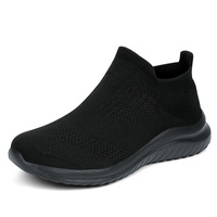 Chaussures décontractées pour hommes grandes tailles, baskets de sport en maille respirante, fermeture souple, légères, design tendance de la pointe, antidérapantes, chaussettes paresseuses