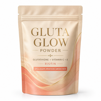 Poudre éclaircissante Gluta Glow - Glutathion avec vitamines C, E et biotine, mélange de protéines de collagène pour boisson
