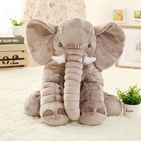 Peluche apaisante doublée de maille en coton PP de taille personnalisable Jouet en peluche éléphant Animal sauvage pour enfants