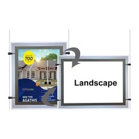 Cadre d'affichage suspendu au plafond en plexiglas A3 A4, cadre d'affichage rétroéclairé en acrylique, boîte à lumière immobilière