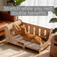 Griffoir classique en sisal pour chat, durable et résistant à l'usure, surface en carton pour l'affûtage des griffes et le repos du chat