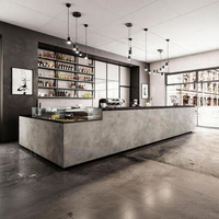 Comptoir de pâtisserie en pierre artificielle sur mesure, vitrine de présentation avec éclairage LED pour bar à café, lait et thé