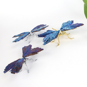 Vente en gros de Kyanite Noire Naturelle Aura Bleue Libellule pour Produits Spirituels - Product Image 4