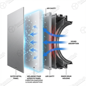 Mousse d'absorption acoustique interne <span class=keywords><strong>pour</strong></span> <span class=keywords><strong>lave</strong></span>-<span class=keywords><strong>linge</strong></span>, réduit le bruit du moteur et du tambour - Product Image 3