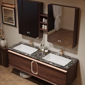 BALOM Classic Style Bathroom Cabinet Large Capacity Wood Plywood Melamine MDF Vanity with Smart Mirror and OEM - Product Image 5