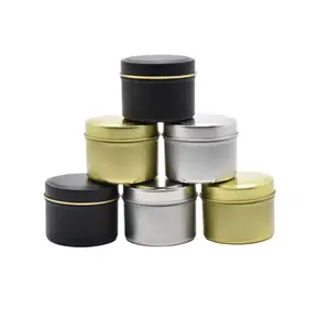 Recipientes de viagem para velas, bálsamo de chá cosmético de 2oz, latas de lata e metal com tampas, recipientes redondos para viagem