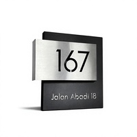 Plaque de porte personnalisée moderne à double couche pour numéro de maison, adresse, nom de villa, extérieur
