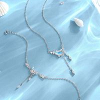 Bracelet à pampilles en argent sterling 925 plaqué rhodium, motif Lune et Osmanthus, inspiré de la déesse Laurier, idéal pour fille - Vente en gros