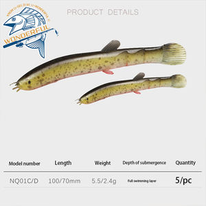 Señuelo de <span class=keywords><strong>Anguila</strong></span> de Loach, cebo suave de lubina biónica de plástico Artificial, 70mm, 100mm, venta al por mayor de fábrica - Product Image 6