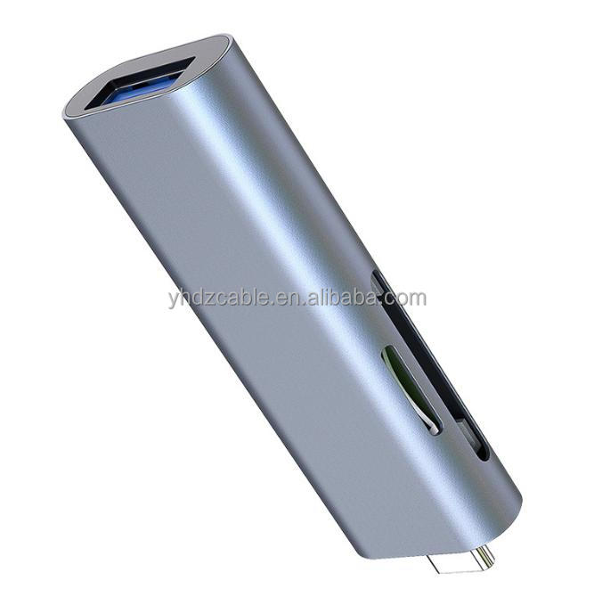 Gray USB-C Port--Type-C+USB 3.0+SD/TF
