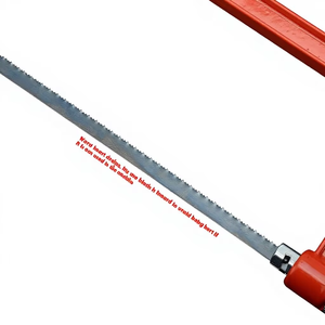 Mini sierra de arco con hoja fija de 18 TPI, marco de aluminio, mango de plástico negro para cortar metal, longitud de 580 mm - Product Image 3