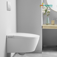 Ensemble WC intelligent électrique suspendu pour salle de bain, petite taille, toilettes murales automatiques