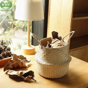 Cesta de Mimbre Vietnamita Tejida a Mano, Ecológica y Plegable con Asas para Almacenamiento de Artículos Diversos - Product Image 1