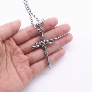 yunnique <b>Titanium</b> Steel Nail Cross Pendant Necklace Unisex Minimalist Style Fashion Jewelry for Men and Women - Product Image 4