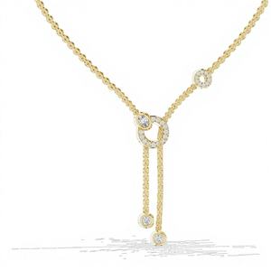 Pendentif tendance minimaliste en or jaune 18 carats plaqué rhodium avec diamants de laboratoire à taille mixte, idéal pour le quotidien, les soirées, les cadeaux et les mariages - Product Image 1