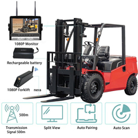 Kit de vidéosurveillance pour chariot élévateur 7 pouces étanche avec vision nocturne, capteur AHD 1080P HD, anti-éblouissement, pour stationnement, avec fonction d'enregistrement et batterie intégrée
