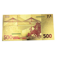 Marque-page en feuille d'or pur, design billet de 100 dollars américains et billet de 100 euros, avec impression UV et thème mascotte