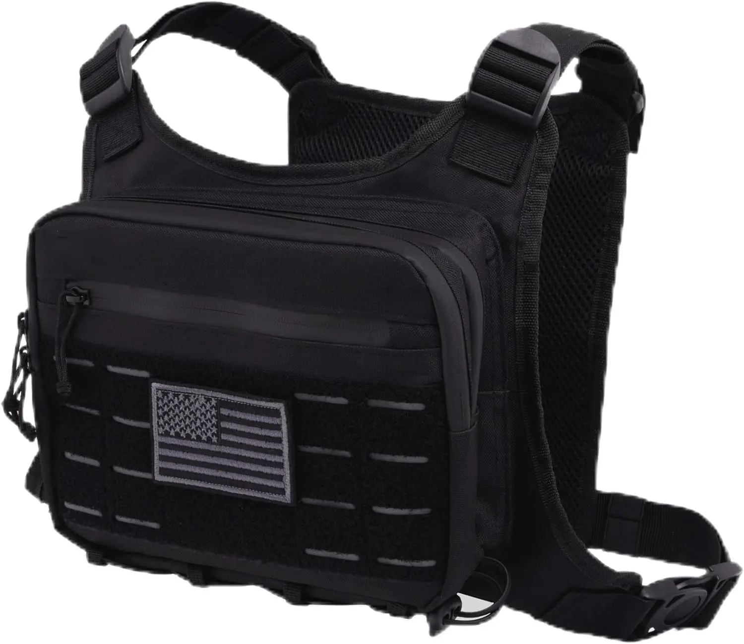 BSCI custom Men and women Running sport chest bag waterproof tactical chest harness pack