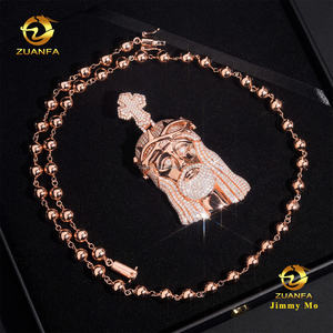 Pendentif Croix Jésus Épine en Argent S925 Moissanite, Bijoux Hip Hop Iced Out de Luxe Personnalisés avec Certificat GRA <span class=keywords><strong>et</strong></span> Chaîne à Perles - Product Image 4