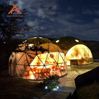 Tente dôme géodésique de luxe Kawagebo Kamp (KK) 6m/7m/8m en PVC pour fêtes, salons professionnels, camping, glamping, hôtel, avec salle de bain