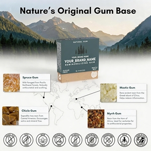 Gomme à mâcher reminéralisante à la menthe sans sucre avec xylitol et hydroxyapatite, favorise une haleine fraîche et la santé bucco-dentaire, à base de sapin de bois. - Product Image 3