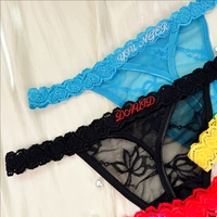 2025 menyesuaikan pinggang bordir huruf thong wanita elastis renda celana WANITA T kembali rendah naik seksi bulu mata Underpant