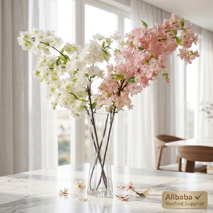 Rami di ciliegio artificiali in seta <span class=keywords><strong>Sakura</strong></span> effetto real touch di alta qualità per centrotavola eleganti per matrimoni e decorazioni per la casa - Product Image 1