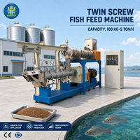 2024 nouvelle Machine de fabrication d'extrudeuse de granulation d'alimentation automatique à double vis 1-3 tonnes/heure Production d'usine d'alimentation de poisson flottante