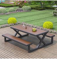 Ensemble table et chaises en plastique imitation bois en forme de X, pliable, mobile, design minimaliste moderne pour cafés commerciaux et cours.