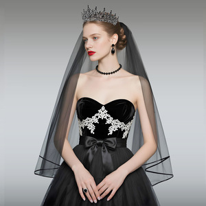 Offre Spéciale Halloween : Ensemble <span class=keywords><strong>Voile</strong></span> <span class=keywords><strong>de</strong></span> <span class=keywords><strong>Mariée</strong></span> Gothique Noir avec <span class=keywords><strong>Couronne</strong></span> <span class=keywords><strong>et</strong></span> Bretelles, Thème <span class=keywords><strong>Mariée</strong></span> Fantôme, pour Fête Unique ou Mariage LSWER130 - Product Image 1